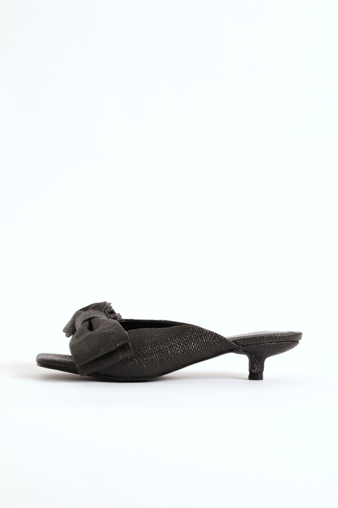 Open Toe Platform Kitten Heel - Black