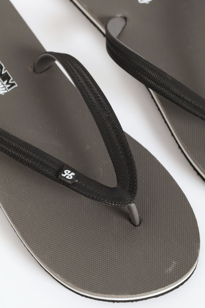 Printed Rubber Flip Flop - Grey