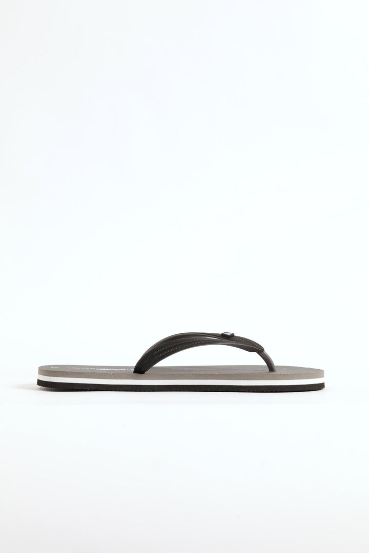Printed Rubber Flip Flop - Grey