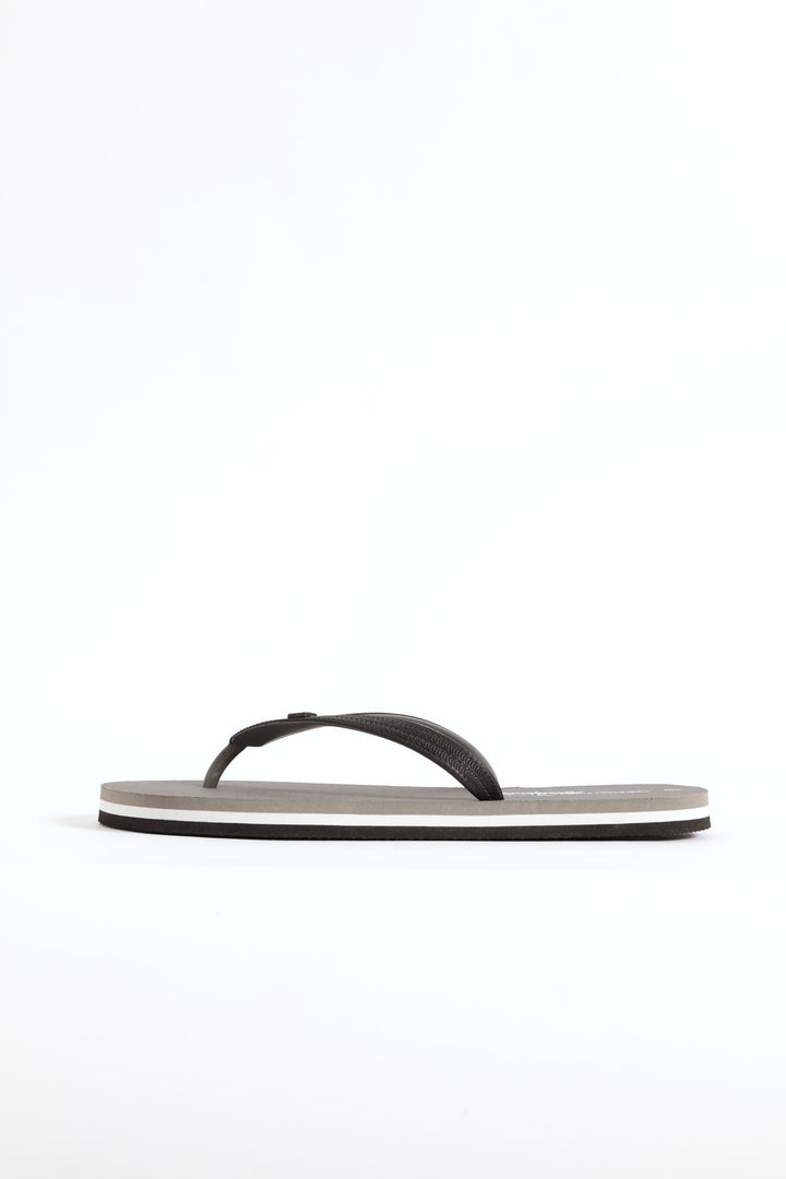Printed Rubber Flip Flop - Grey