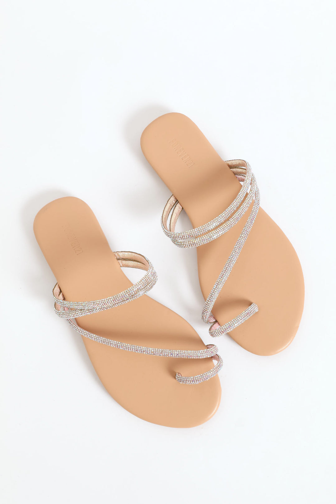 Sparkle Strap Sandal - Nude