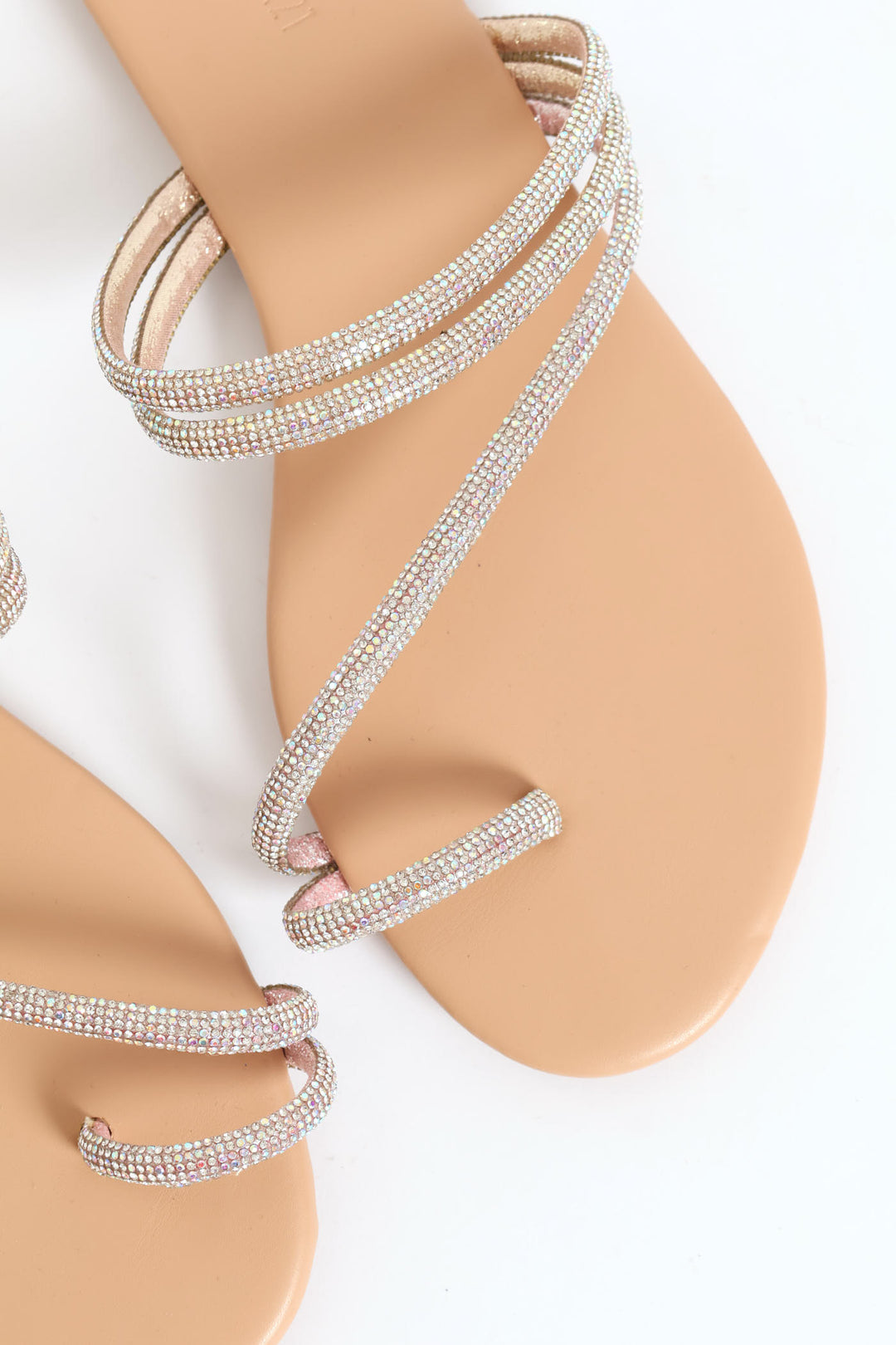 Sparkle Strap Sandal - Nude