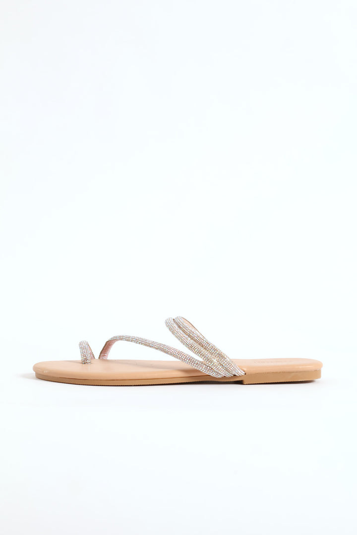 Sparkle Strap Sandal - Nude