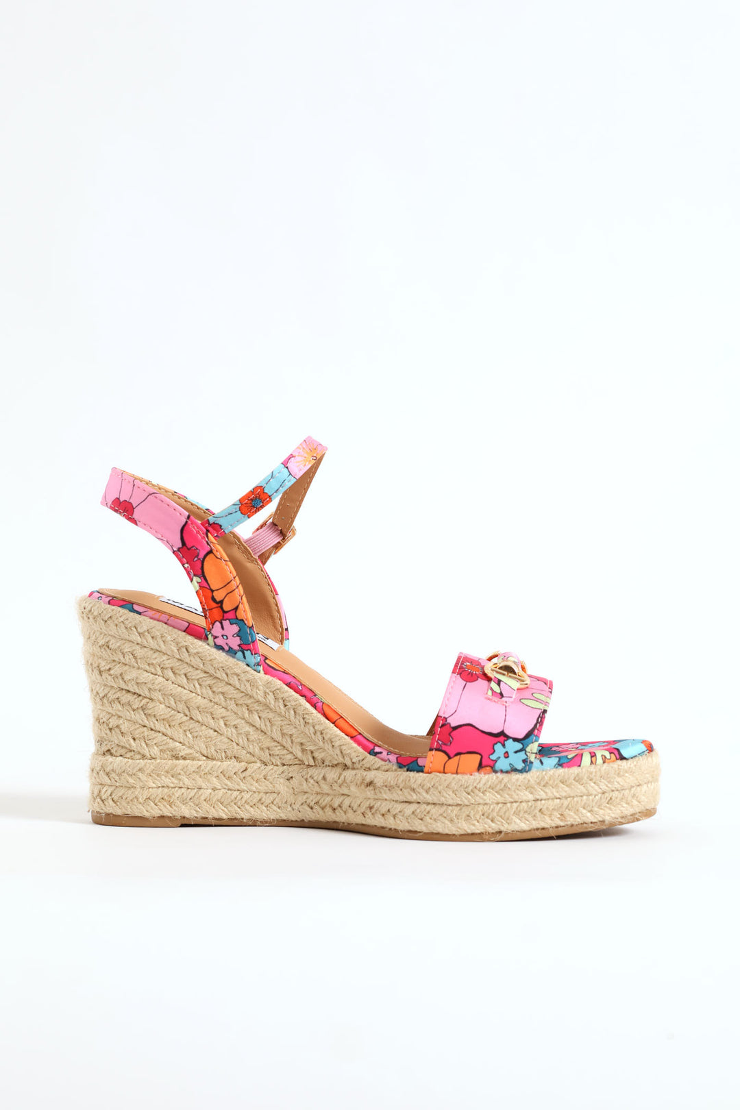 Floral Espadrille Wedge Heel - Pink