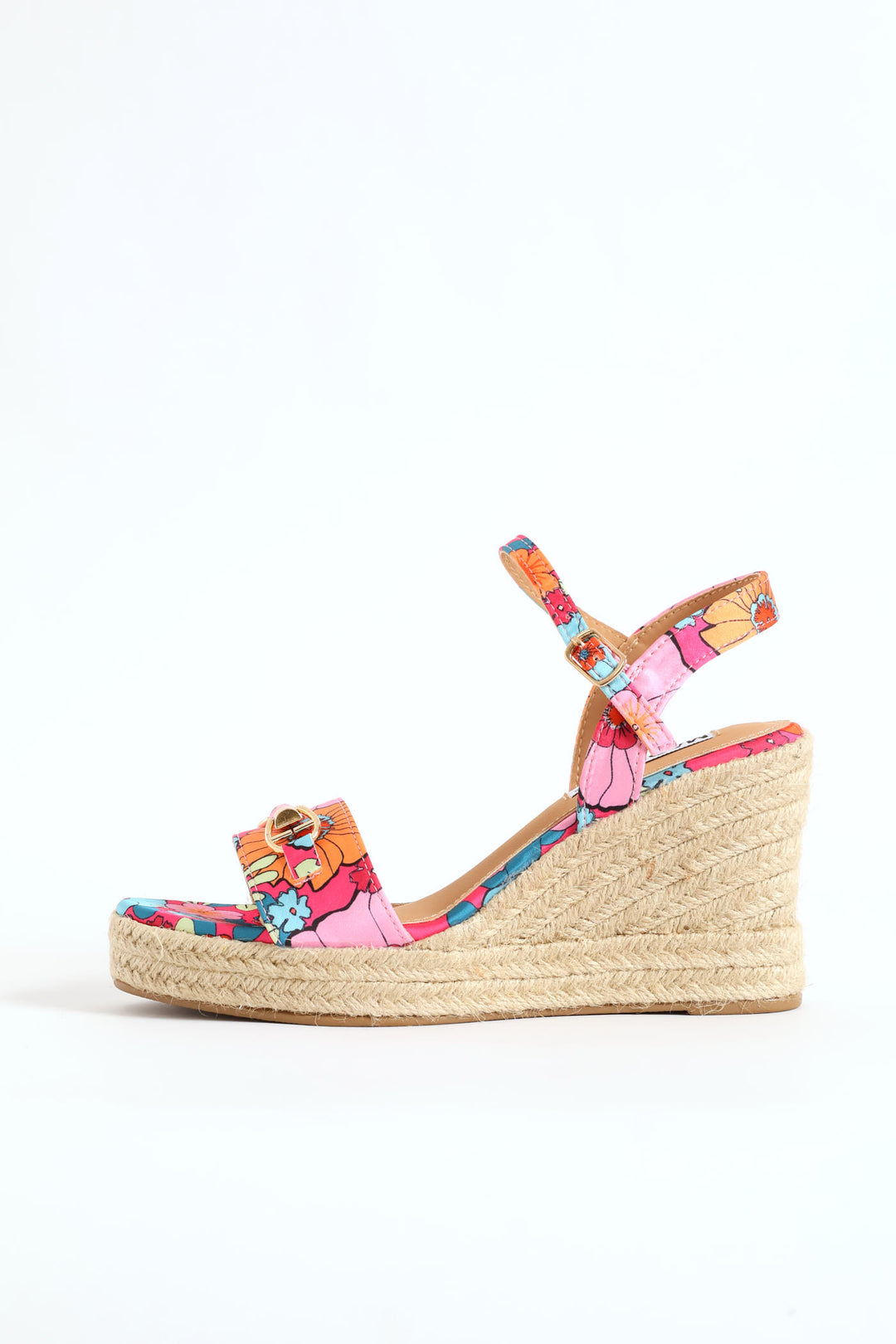Floral Espadrille Wedge Heel - Pink