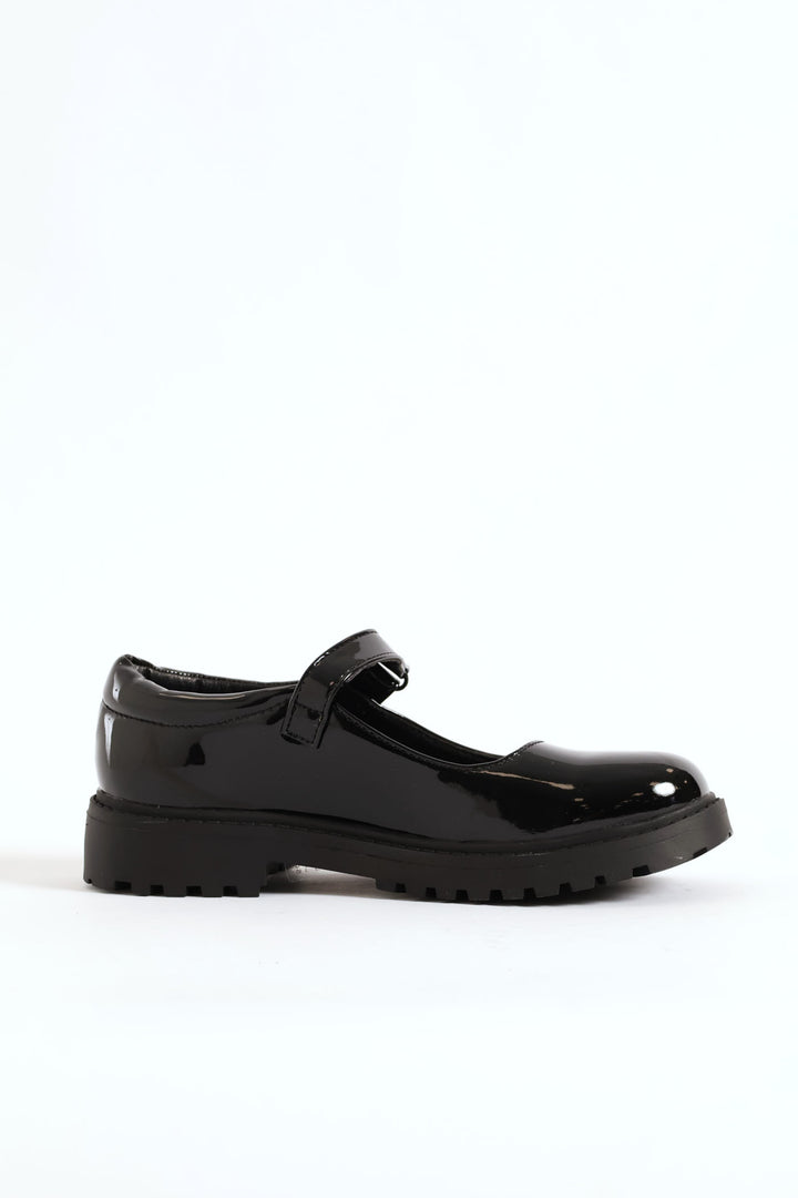 Girls Patent Mary Jane Shoe - Black