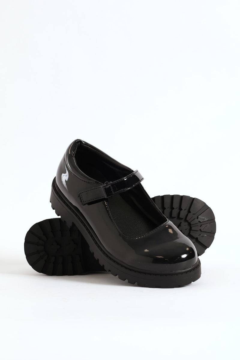 Girls Patent Mary Jane Shoe - Black