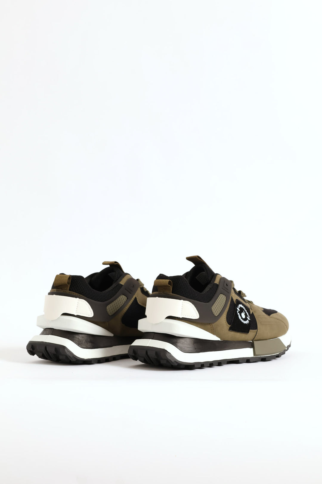 Spirex 1 Nubuck Mesh Panelled Trainer - Olive