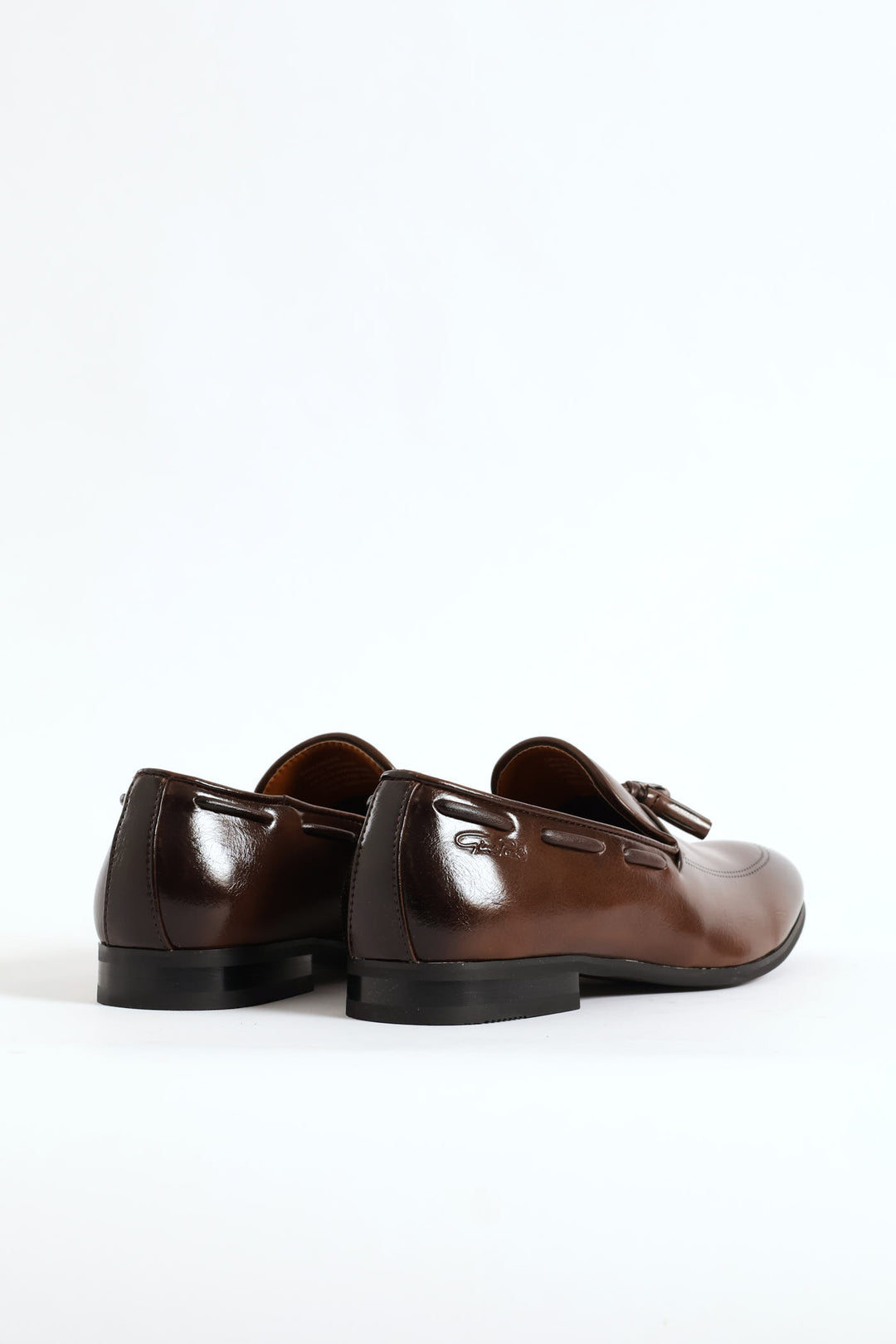 Lazer Punched Detail Tassel Loafer - Brown