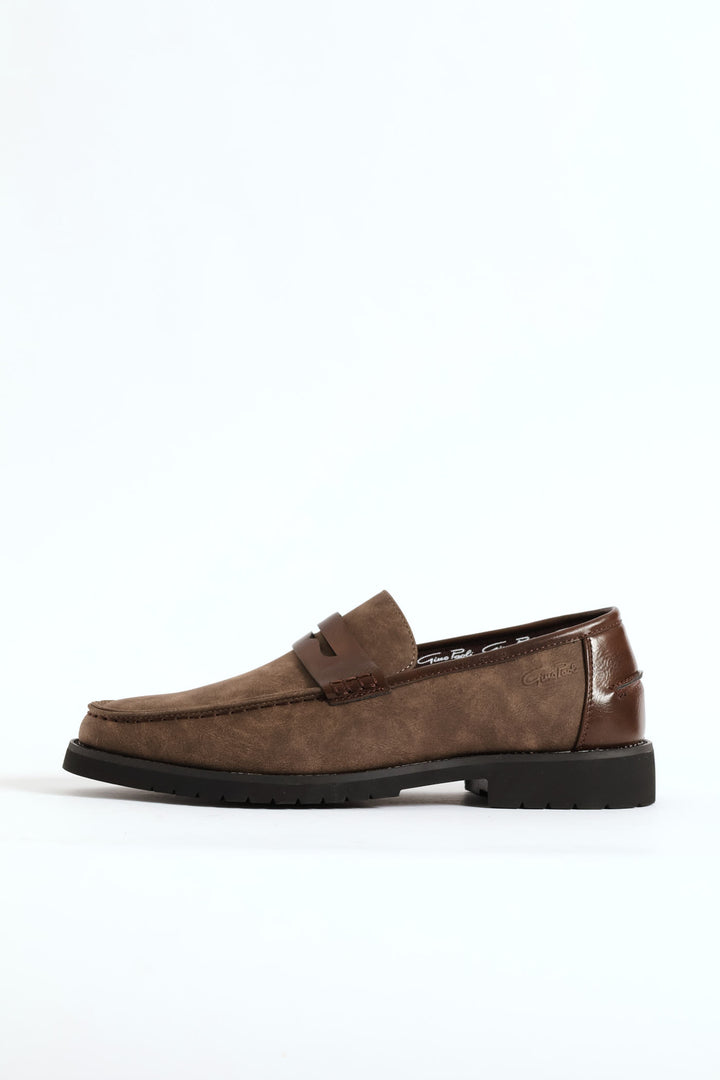 Chunky Sole Penny Moccasin Loafer - Brown