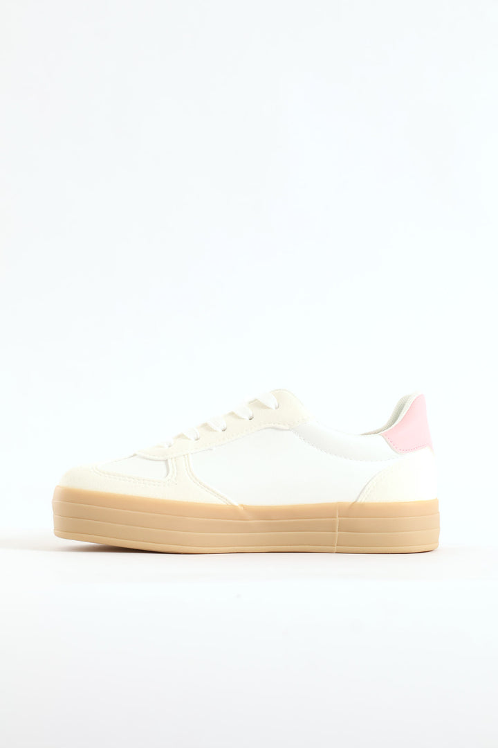 Girls Chunky Sneaker - White/Pink