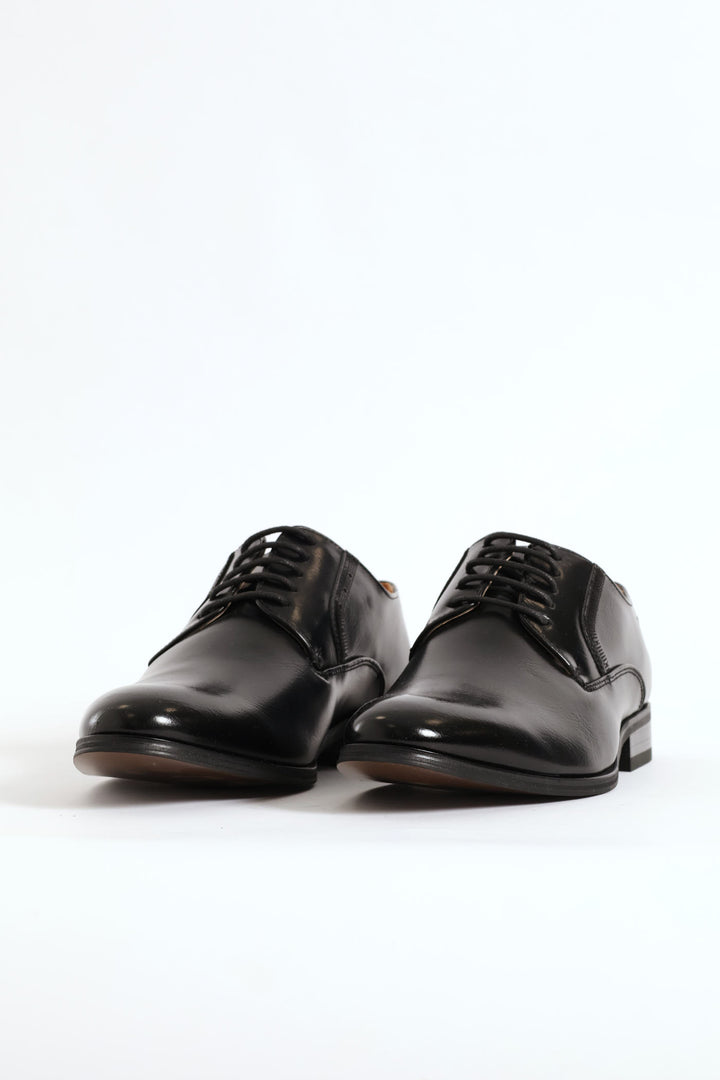 Plain Toe Smart Derby Shoe - Black