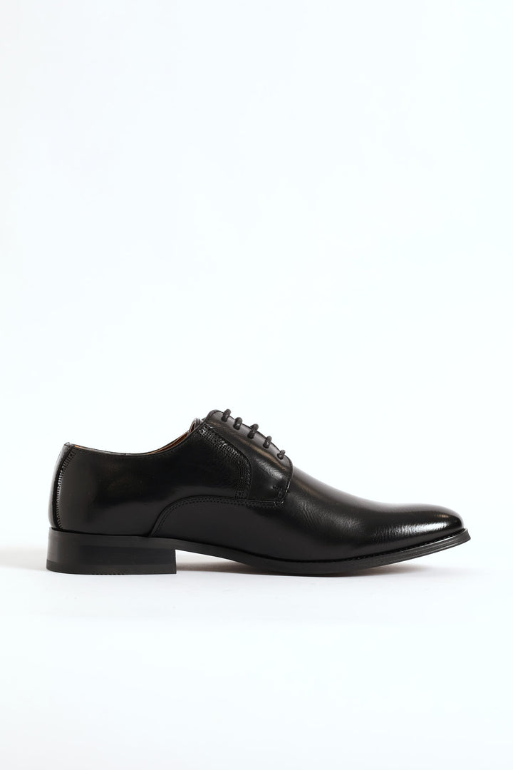 Plain Toe Smart Derby Shoe - Black