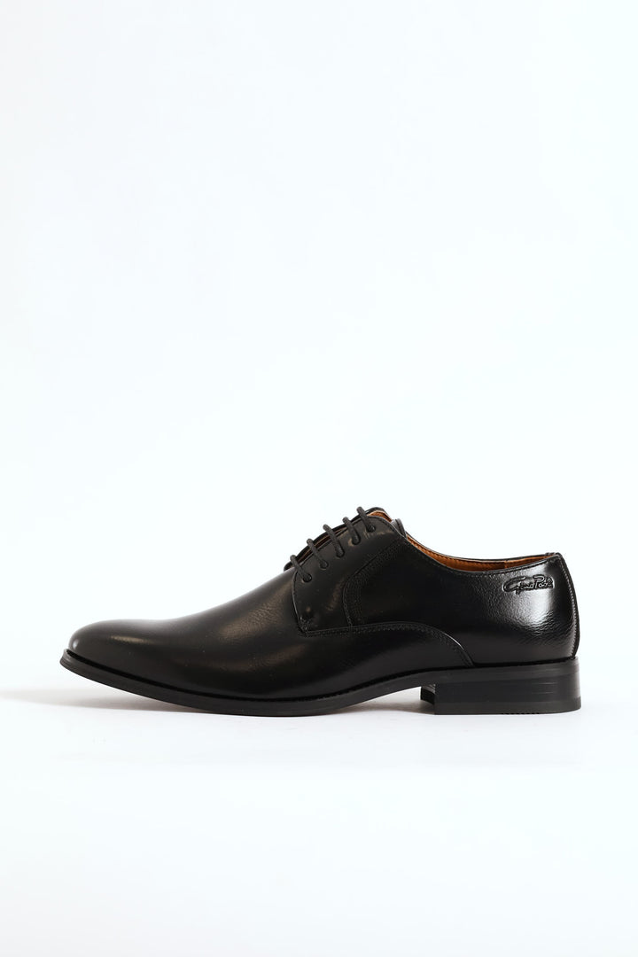 Plain Toe Smart Derby Shoe - Black