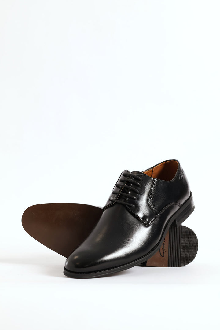 Plain Toe Smart Derby Shoe - Black