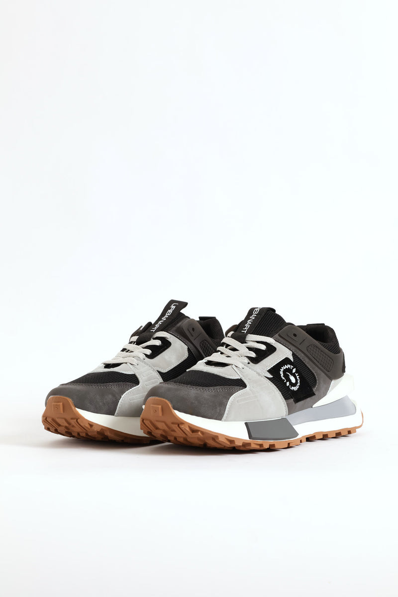 Spirex 1 Nubuck Mesh Panelled Trainer - Grey