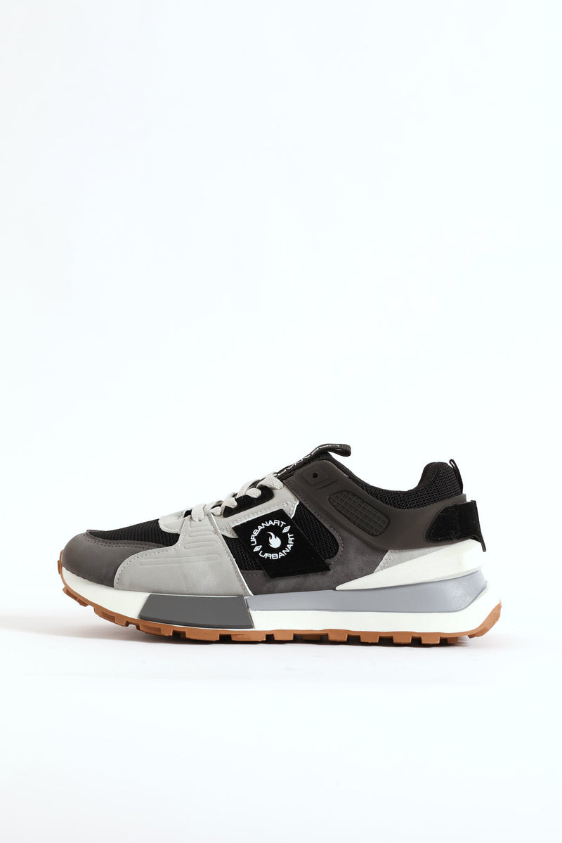 Spirex 1 Nubuck Mesh Panelled Trainer - Grey