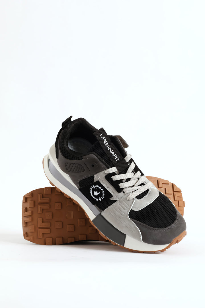 Spirex 1 Nubuck Mesh Panelled Trainer - Grey