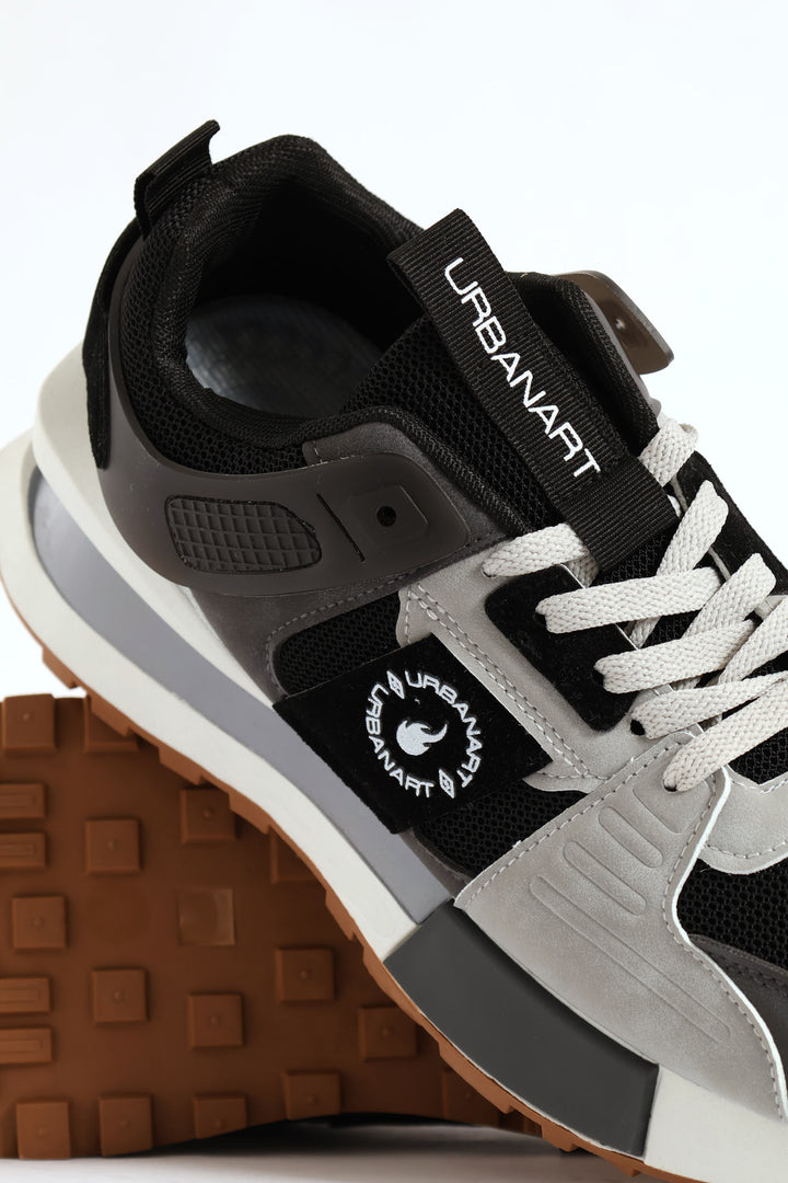 Spirex 1 Nubuck Mesh Panelled Trainer - Grey