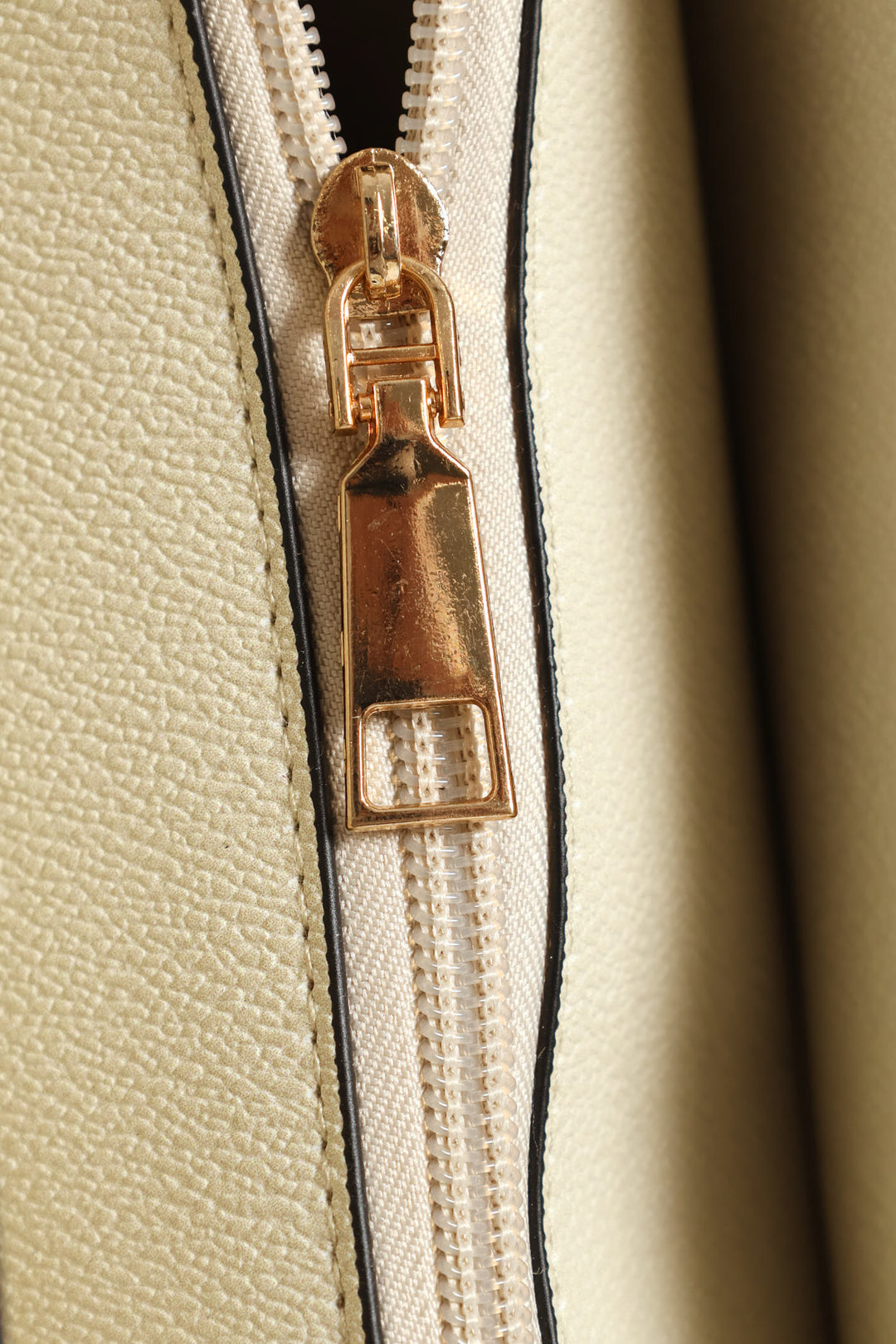 Front Pocket Gold Trim Shopper - Taupe
