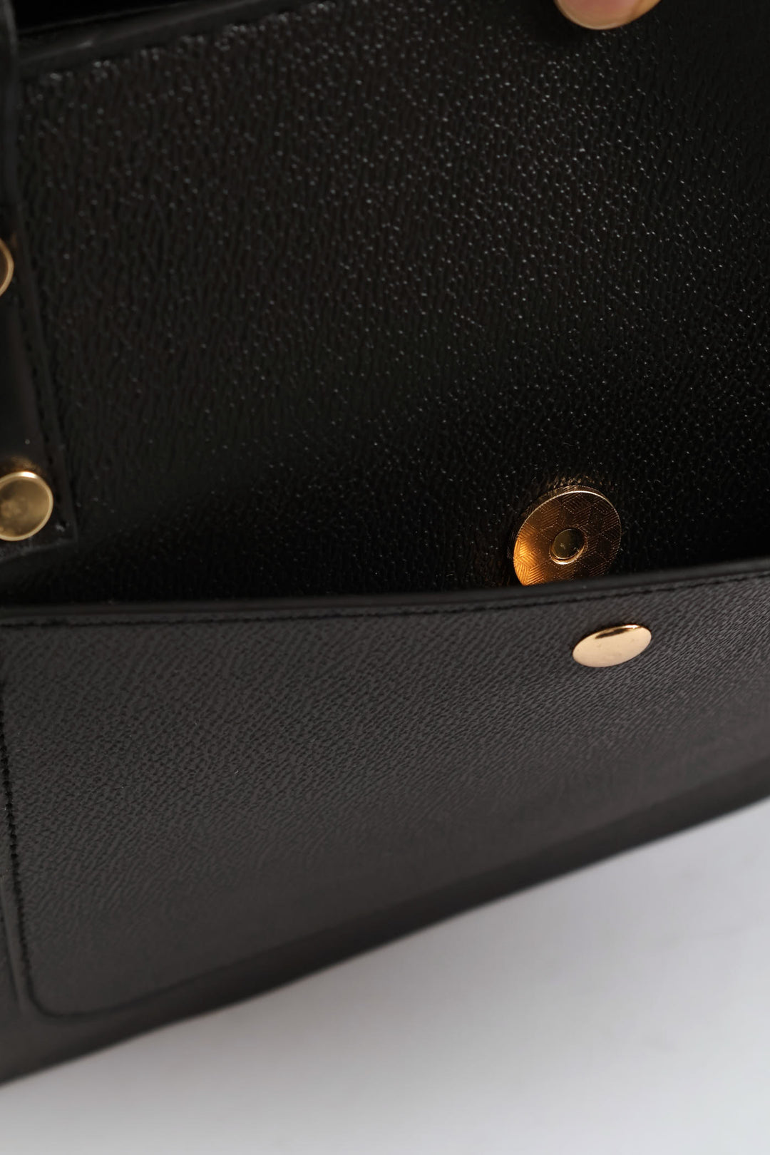 Front Pocket Gold Trim Shopper - Black