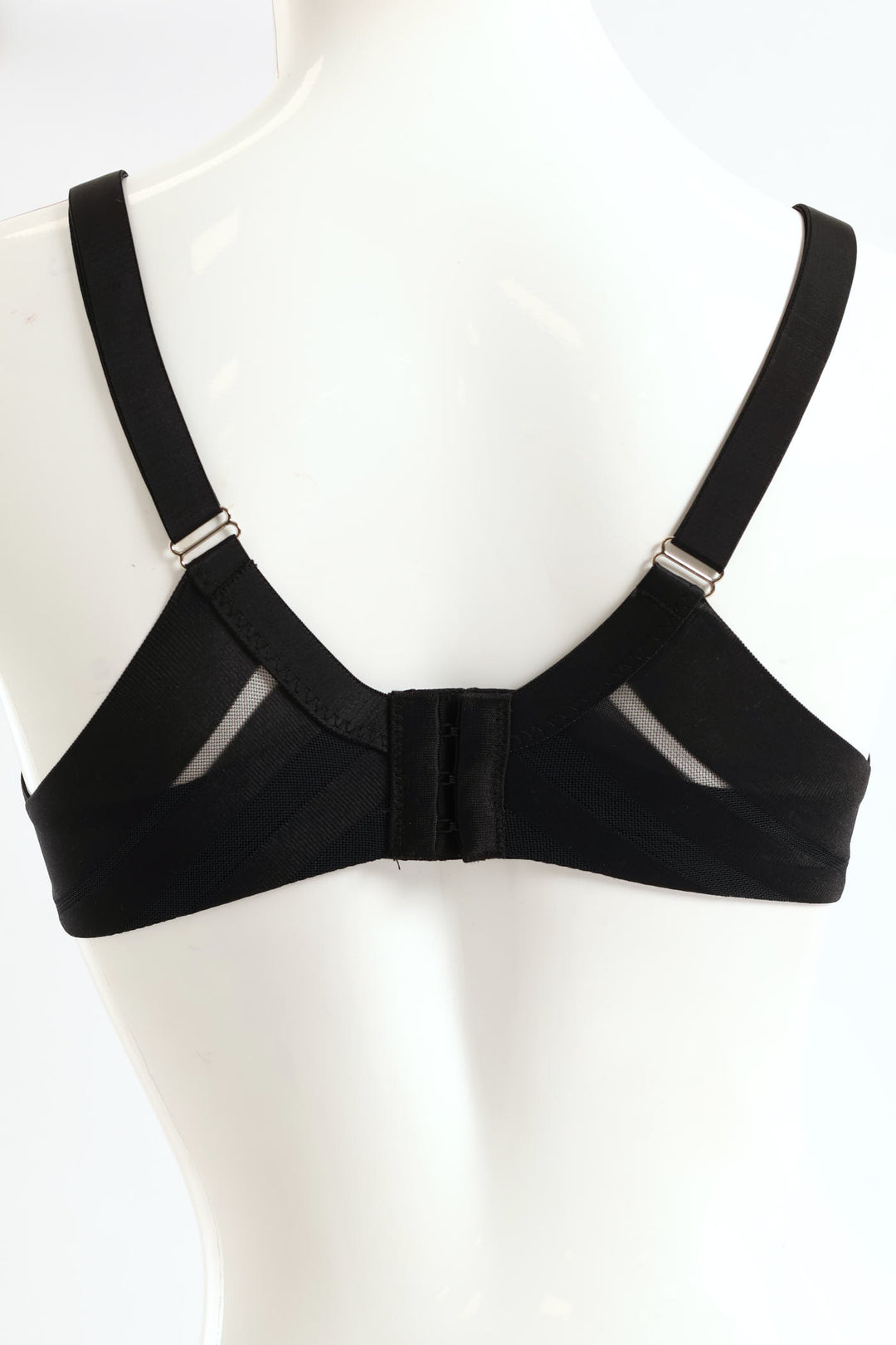 Stripe Molded Non-Wired A-Line Bra - Black