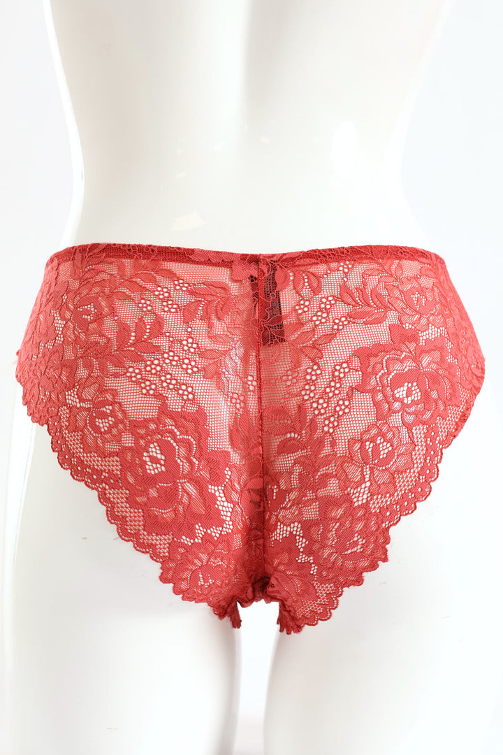 3 Pack Lace Brazilian Panties - Blush/Plum/Rose