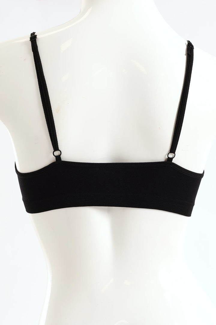 Girls 2 Pack Padded Bra - Black/Grey