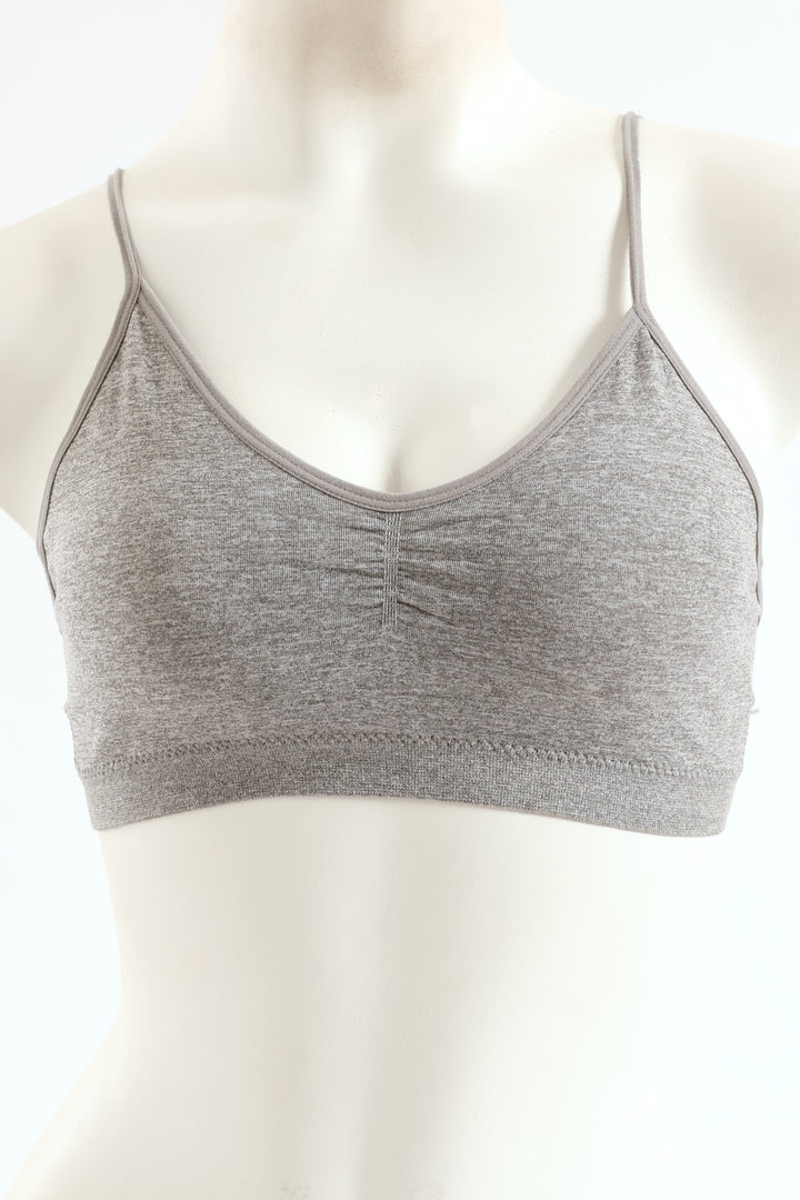 Girls 2 Pack Padded Bra - Black/Grey