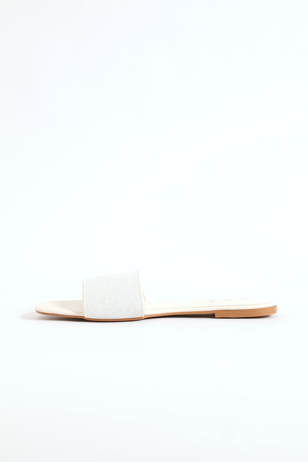 Diamante & Pearl Mule Sandal - Silver