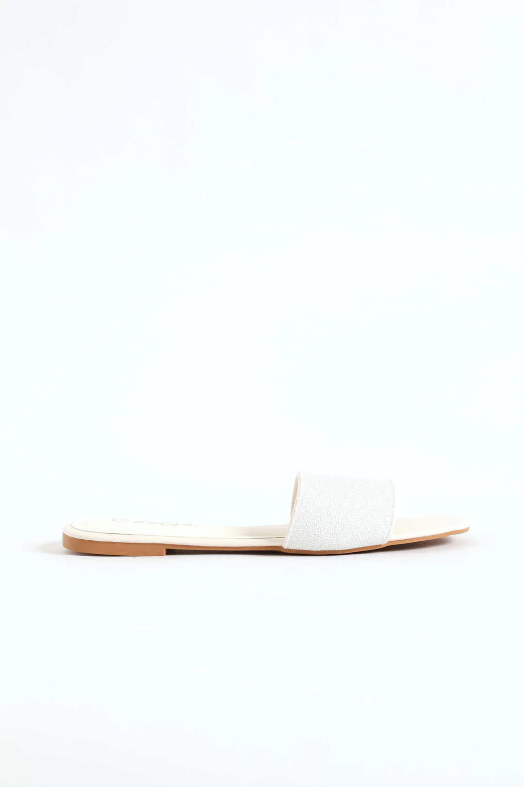 Diamante & Pearl Mule Sandal - Silver