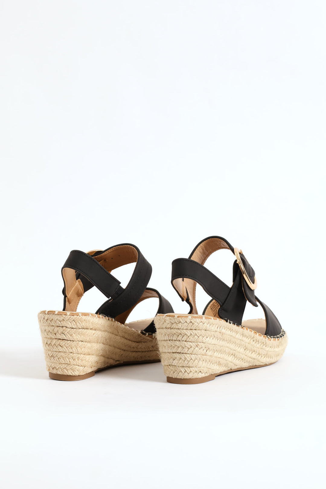 Jayda 9 Rope Wedge Heel - Black