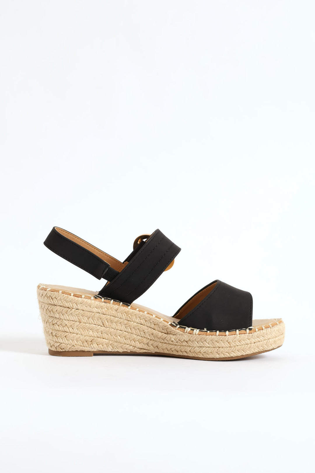 Jayda 9 Rope Wedge Heel - Black