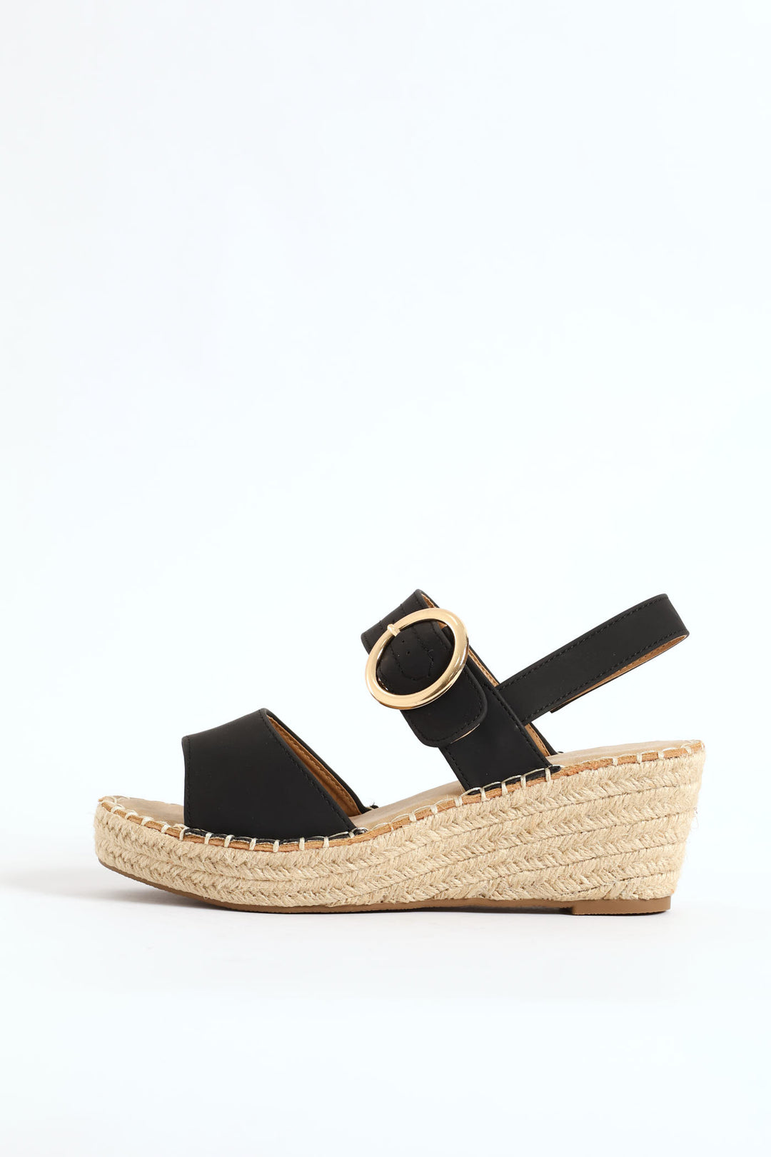 Jayda 9 Rope Wedge Heel - Black