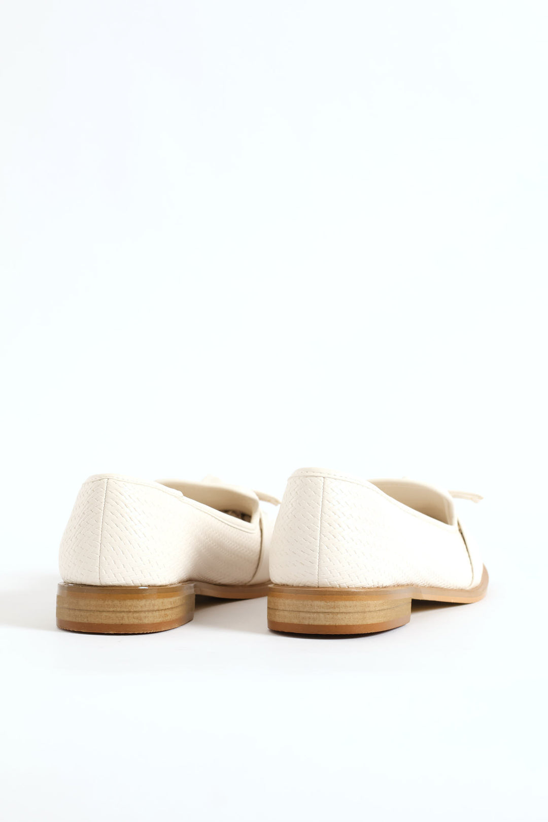 Bow Detail Weaved Loafer - Off White
