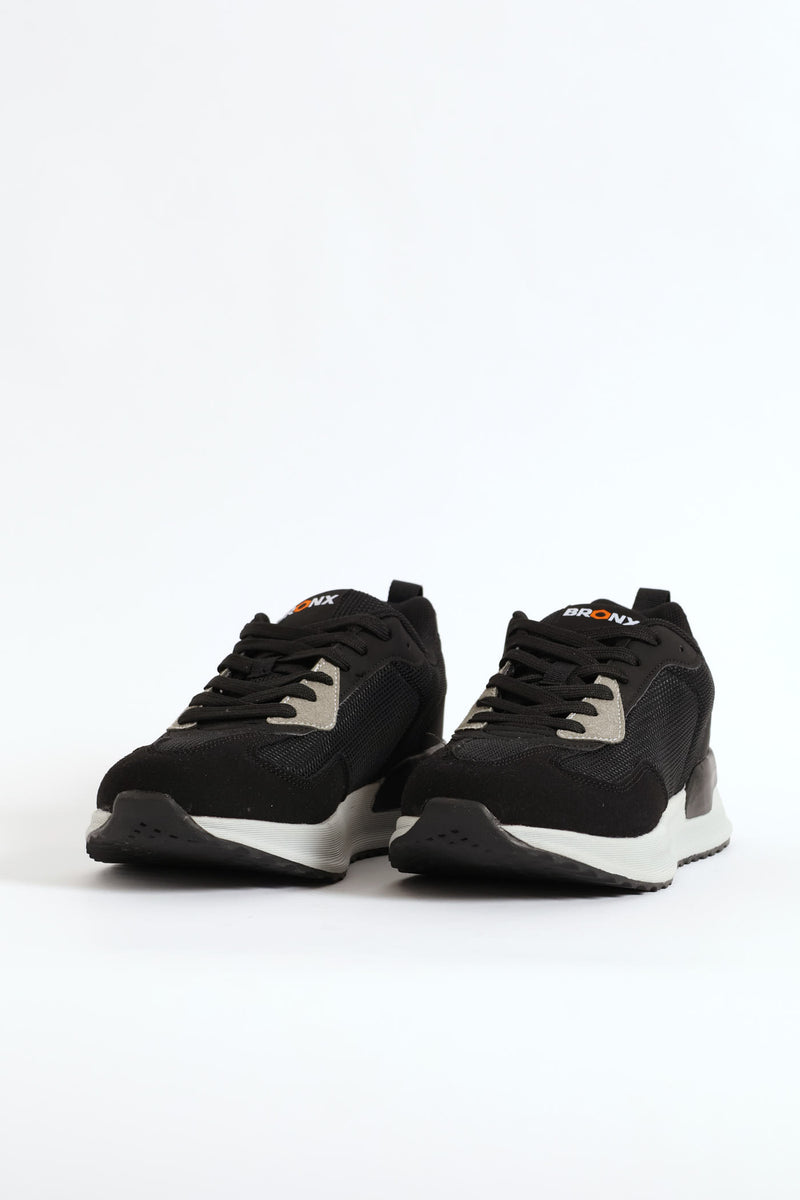 Oslo Lace Up Trainer - Black