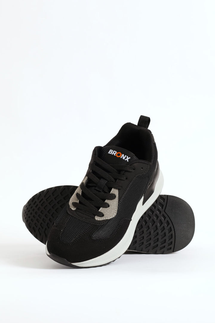 Oslo Lace Up Trainer - Black