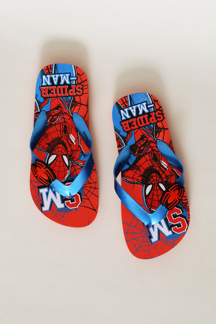Pre-Boys Red Blue Spiderman Flip Flop - Blue