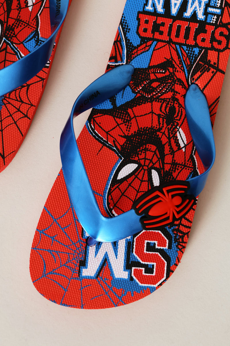 Pre-Boys Red Blue Spiderman Flip Flop - Blue