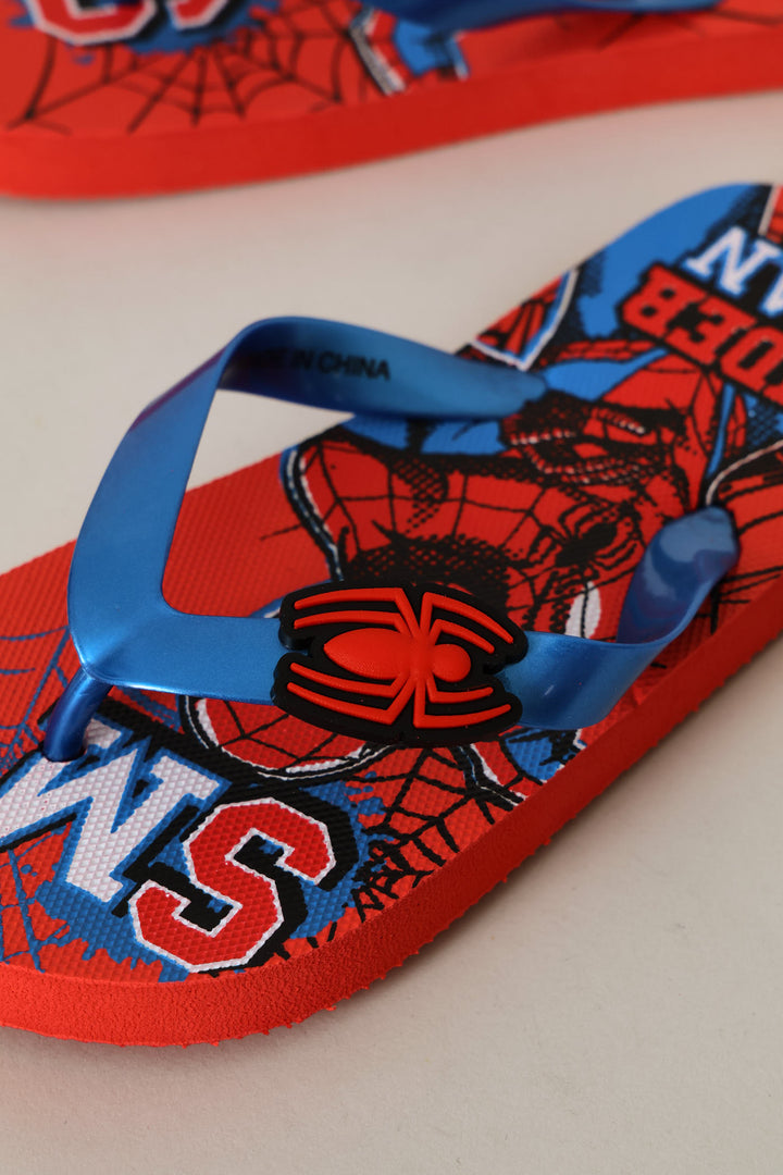 Pre-Boys Red Blue Spiderman Flip Flop - Blue