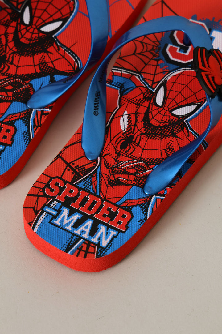 Pre-Boys Red Blue Spiderman Flip Flop - Blue