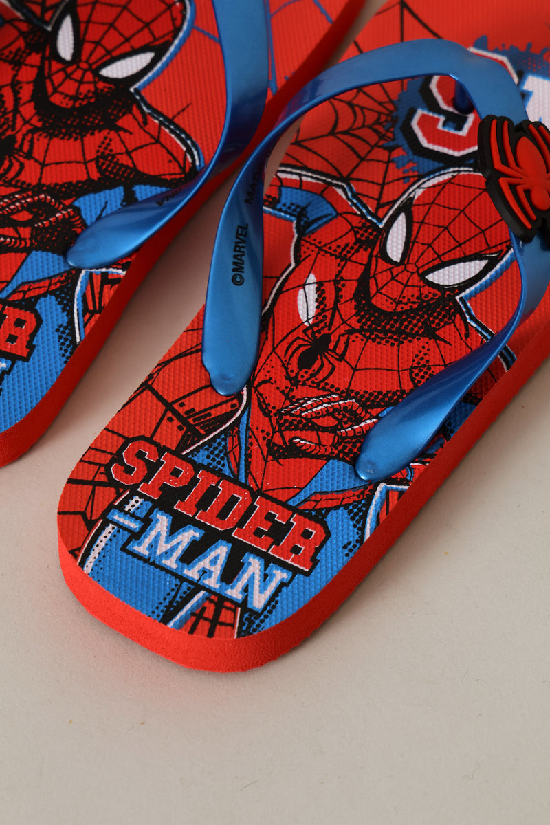 Pre-Boys Red Blue Spiderman Flip Flop - Blue