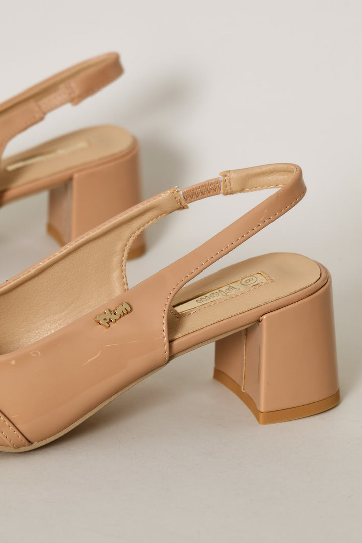 Slingback Block Heel - Nude