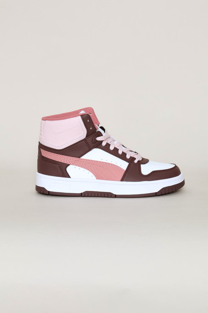 Girls Rebound Slam Mid Jr Sneaker - Rose