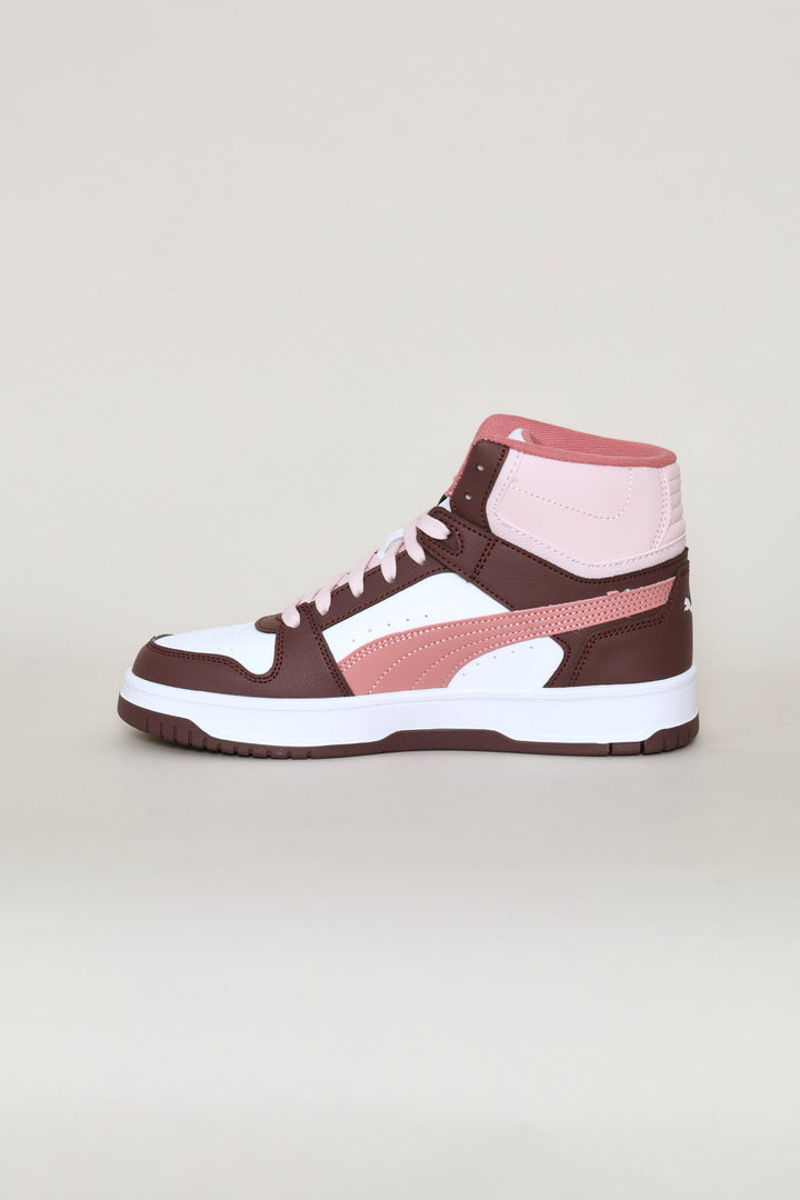 Girls Rebound Slam Mid Jr Sneaker - Rose