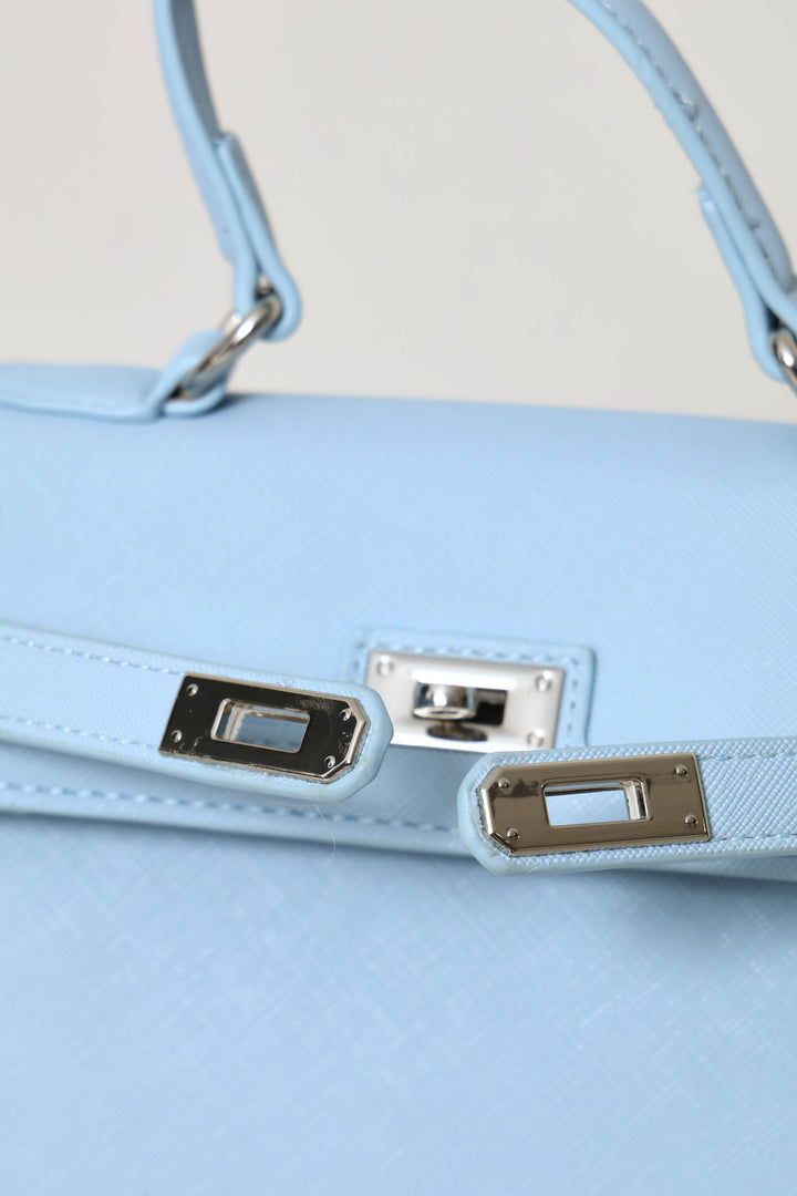Mini Structured Satchel Bag - Light Blue