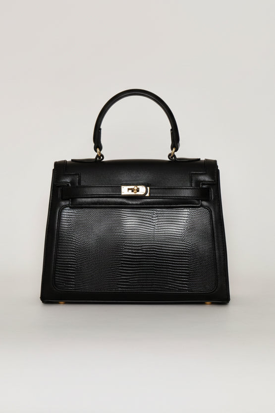 Mini Structured Satchel Bag - Black