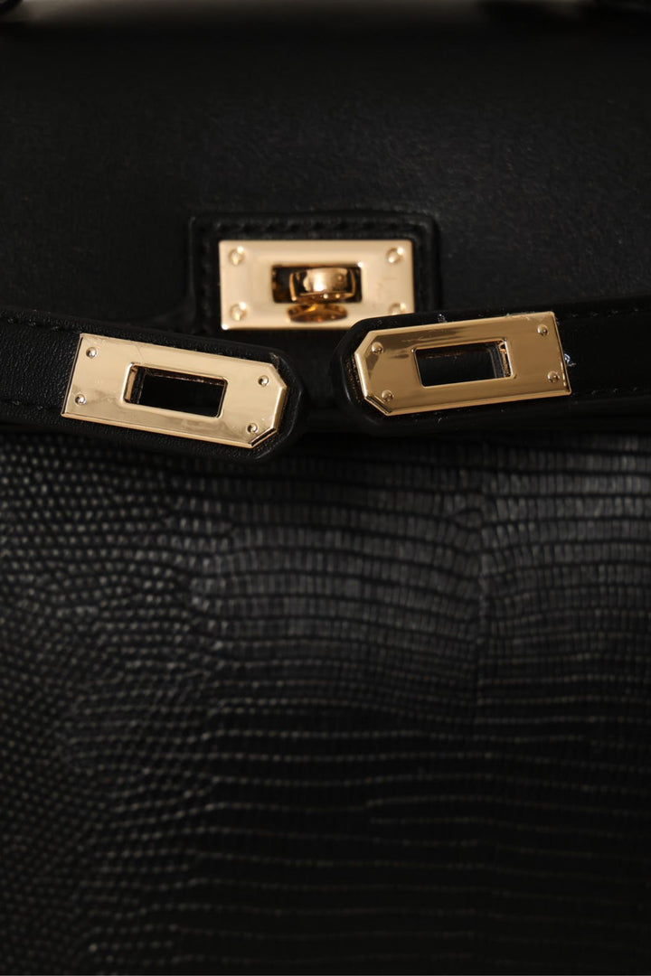 Mini Structured Satchel Bag - Black