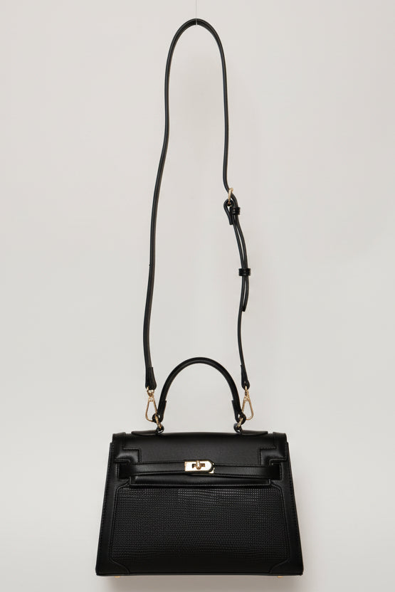 Mini Structured Satchel Bag - Black