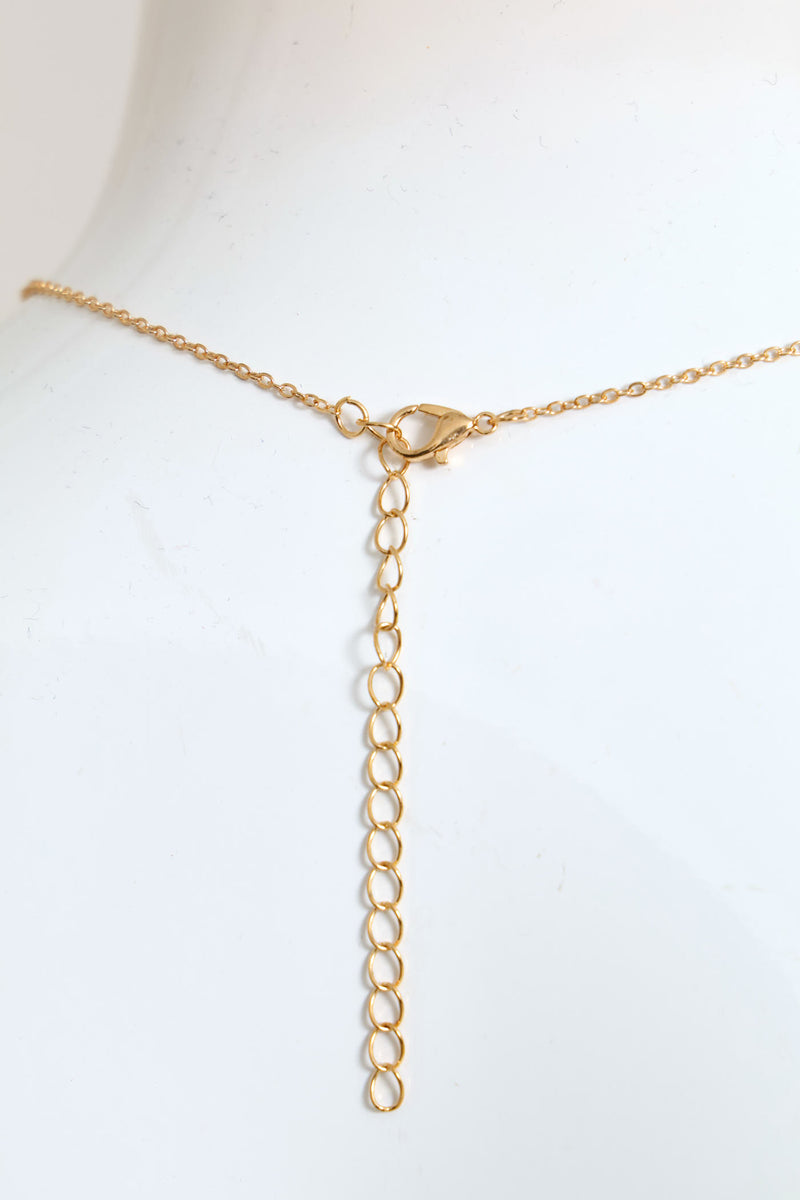 Clover Diamante & Mother Of Pearl Pendant Set - Gold